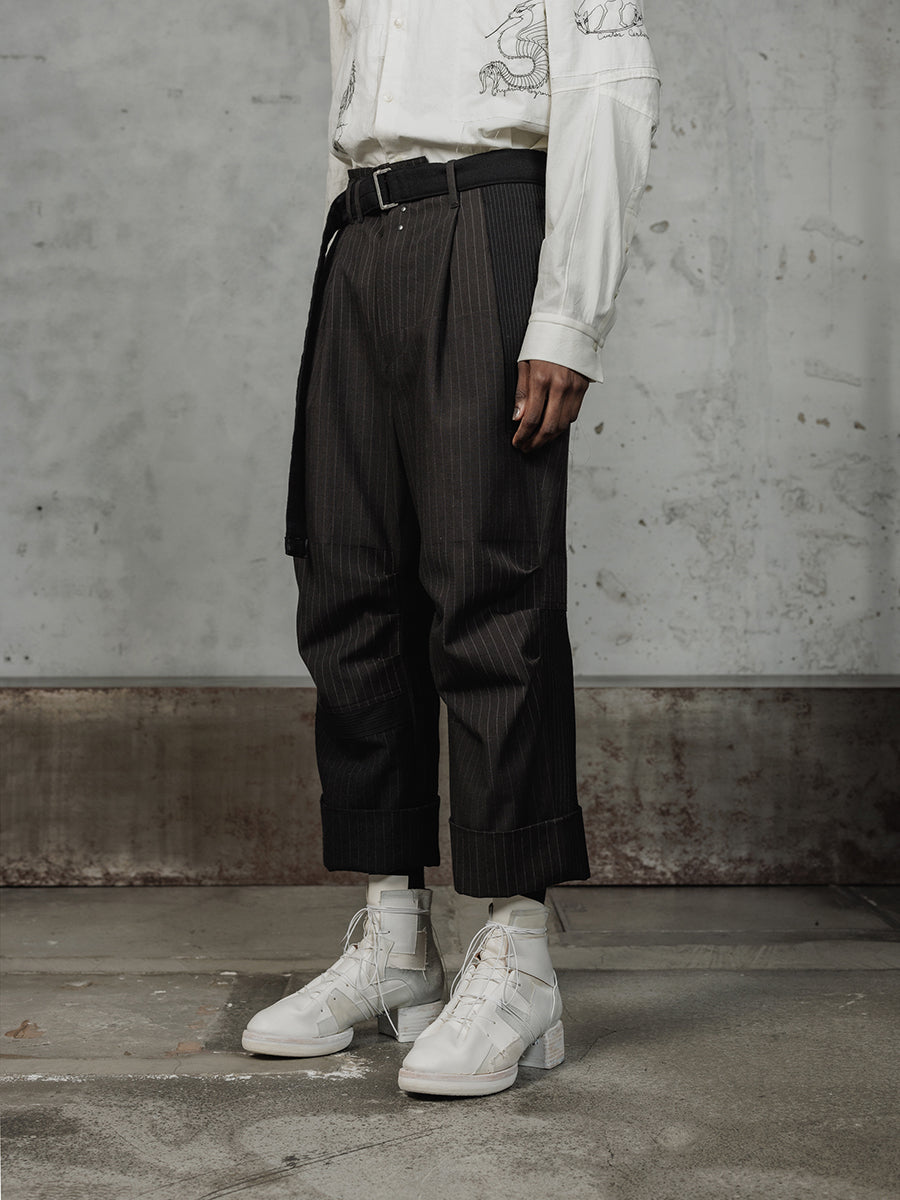 PATCHED WIDE CROPPED TROUSERS